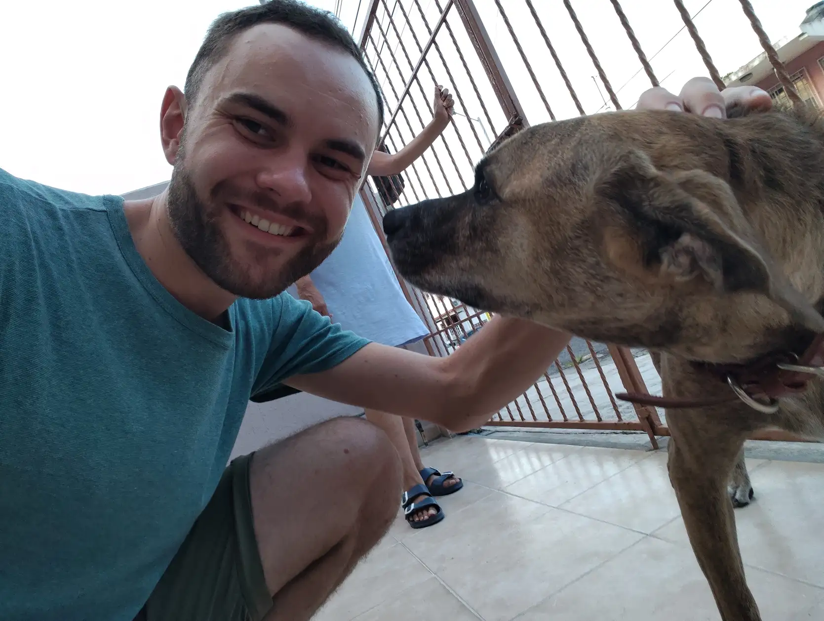 Me with Guapo, the family dog